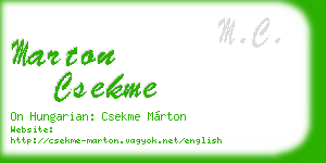 marton csekme business card